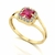 Anel Big Square Rubi e Diamantes Naturais Ouro 18k