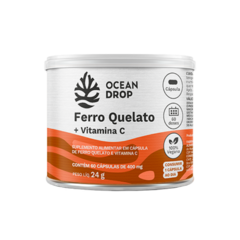 FERRO QUELATO + VITAMINA C COM 60 CÁPSULAS 400MG OCEAN DROP