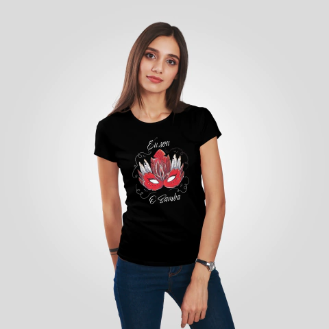 Camiseta de samba feminina. Eu sou o samba.