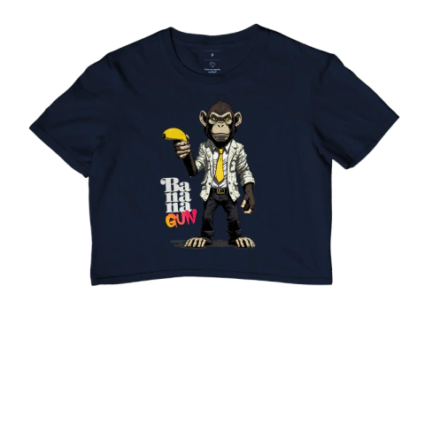 Camiseta Croppet Banana Gun, macaco. - Zetaz Camisetas