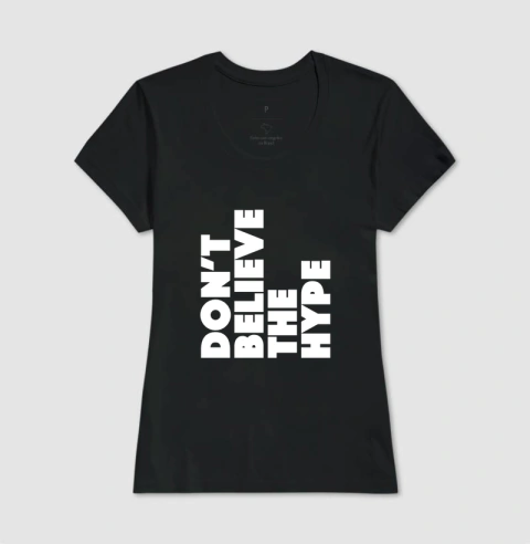 Imagem do Camiseta Don't Believe The Hype – Atitude Hip Hop em Tipografia Bold