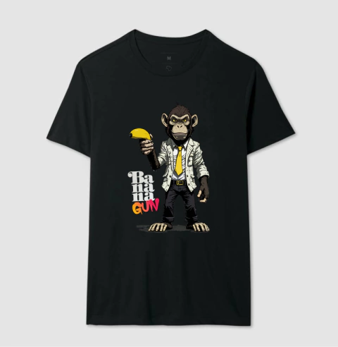 Camiseta Banana Gun, macaco. - Zetaz Camisetas