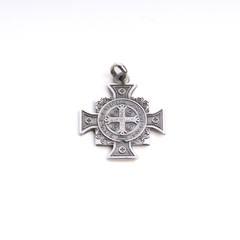 Medalla cruz plata San Benito 25 mm - comprar online