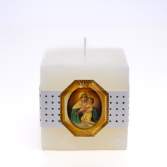 Vela cubo 7 x 7 con perfume - Del Terruño | Productos de las Hermanas de María Schoenstatt 