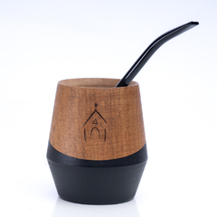 Mate madera color con bombilla - comprar online