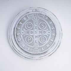 Medallon San Benito 17 cm cemento