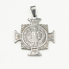 Dije acero cruz San Benito 30 mm - comprar online