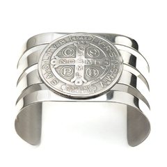Brazalete plateado grande - comprar online