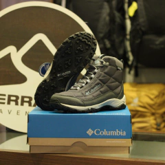 BOTA FEMININA TÉRMICA IMPERMEÁVEL WATERPROF FIRECAMP BOOT CINZA E AZUL MARINHO BL1766-053 COLUMBIA