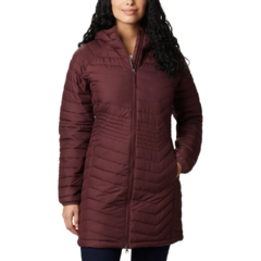 JAQUETA FEMININA POWDER LITE PARCA COM CAPUZ BORDÔ MALBEC WK0034-671 COLUMBIA