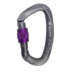 MOSQUETÃO DE ALUMÍNIO TIPO D C/ TRAVA ROSCA WOLF 28KN CINZA ALPEN PASS