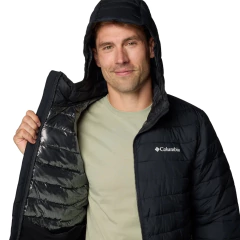 JAQUETA MASCULINA POWDER LITE II COM CAPUZ PRETO WO6272-010 COLUMBIA - comprar online