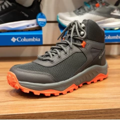 BOTA FEMININA IMPERMEÁVEL WATERPROF TRAILSTORM ASCEND MID CINZA E PINK BL1169-089 COLUMBIA