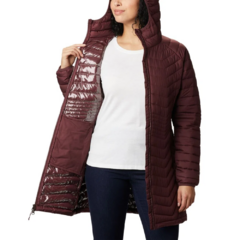 JAQUETA FEMININA POWDER LITE PARCA COM CAPUZ BORDÔ MALBEC WK0034-671 COLUMBIA - loja online
