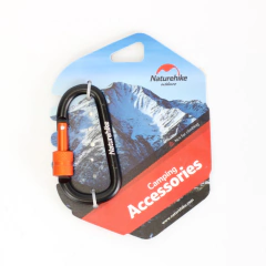 MINI MOSQUETÃO CHAVEIRO DE ALUMíNIO SCREW 8CM PRETO NATUREHIKE