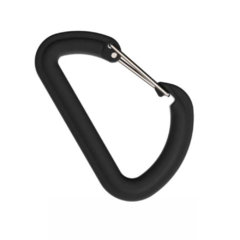 MOSQUETÃO CHAVEIRO DE POLIMERO SIMPLES X2 6CM PRETO YOTTO
