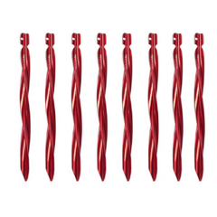 ESTACAS DE ALUMÍNIO 16CM ESPIRAL 8 PEÇAS VERMELHA NATUREHIKE