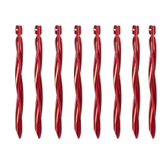 ESTACAS DE ALUMÍNIO 16CM ESPIRAL 8 PEÇAS VERMELHA NATUREHIKE