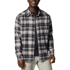 CAMISA MASCULINA MANGA LONGA FLANELA CORNELL WOODS CINZA E PRETO AM1523-019 COLUMBIA