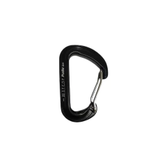 MOSQUETÃO DE ALUMINIO TIPO D S/ TRAVA WARE GATE MINI PUDU 22KN PRETO ALPEN PASS
