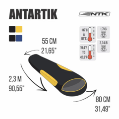 SACO DE DORMIR ANTARTIK REGULAR +3C-7C PRETO E LARANJA NAUTIKA na internet