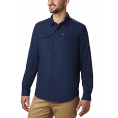 CAMISETA MASCULINA MANGA LONGA DRY FPS 50 SILVER RIDGE 2.0 AZUL NAVY AO0651-464 COLUMBIA