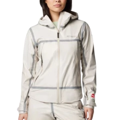 JAQUETA FEMININA IMPERMEÁVEL OUTDRY EXTREME WYLDWOOD SHELL BEGE E CINZA WK3713-278 COLUMBIA