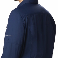 CAMISETA MASCULINA MANGA LONGA DRY FPS 50 SILVER RIDGE 2.0 AZUL NAVY AO0651-464 COLUMBIA na internet
