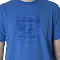 CAMISETA MASCULINA MANGA CURTA LAKESIDE BADGE AZUL CLARO 321028401 COLUMBIA - comprar online