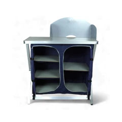 MESA COM ARMÁRIO DE COZINHA DOBRÁVEL DE ALUMÍNIO/MDF CUCINA AZUL NAUTIKA na internet