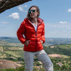 JAQUETA FEMININA PUFFER DOUBLE C/ CAPUZ PATAGÔNIA VERMELHO E LARANJA 12024I51 KAILASH - loja online