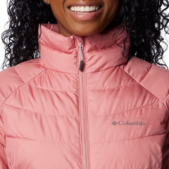 JAQUETA FEMININA POWDER LITE II COM CAPUZ ROSA CHICLETE WK4391-629 COLUMBIA - Terratop Aventura