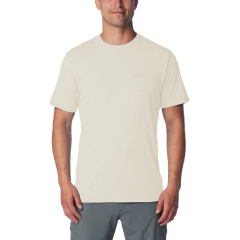 CAMISETA MASCULINA MANGA CURTA ALGODÃO BORDADO LOGO BEGE 321038278 COLUMBIA