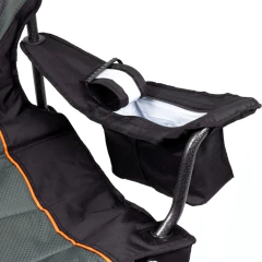 CADEIRA DOBRAVEL DE AÇO/POLIÉSTER NOMADE 180KG PRETO E CINZA KALA - Terratop Aventura