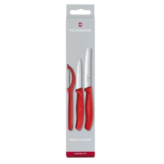 CONJUNTO DE FACAS P/ COZINHA SWISS CLASSIC 3PÇS VERMELHO 6.7111.31 VICTORINOX