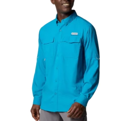 CAMISETA MASCULINA MANGA LONGA DRY FPU 40 BLOOD AND GUTS V AZUL ECHO FM9112-462 COLUMBIA - comprar online