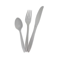 TALHERES DE PLÁSTICO CINZA C/ 3 PEÇAS SISTER OUTDOORS