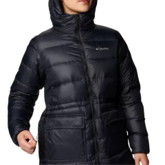 JAQUETA FEMININA HARMONY FALLS MID DOWN COM CAPUZ PRETO WL5479-010 COLUMBIA - Terratop Aventura