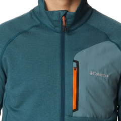 JAQUETA MASCULINA FLEECE TRIPLE CANYON FULL ZIP VERDE E LARANJA AX5416-414 COLUMBIA - comprar online