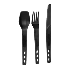 TALHERES DE PLÁSTICO PRETO C/ 3 PEÇAS NAUTIKA - comprar online