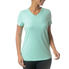 CAMISETA FEMININA MANGA CURTA MALHA CSC BASIC LOGO VERDE CLARO 321033305 COLUMBIA