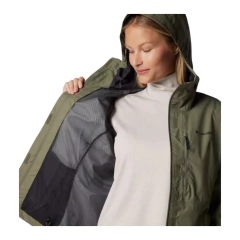 JAQUETA FEMININA IMPERMEÁVEL HIKEBOUND VERDE WL1430-397 COLUMBIA - Terratop Aventura