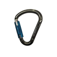 MOSQUETÃO DE ALUMÍNIO TIPO HMS C/ TRAVA ROSCA AUTOMATICA HARRY T TAM GRANDE 22KN CINZA ALPEN PASS