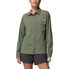 CAMISETA FEMININA MANGA LONGA DRY FPS 50 WILD CAST VERDE CYPRESS FL9602-316 COLUMBIA