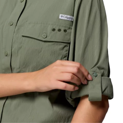 CAMISETA FEMININA MANGA LONGA DRY FPS 50 WILD CAST VERDE CYPRESS FL9602-316 COLUMBIA - loja online