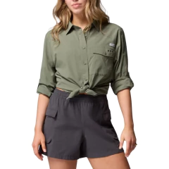 CAMISETA FEMININA MANGA LONGA DRY FPS 50 WILD CAST VERDE CYPRESS FL9602-316 COLUMBIA - Terratop Aventura