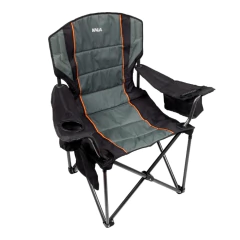 CADEIRA DOBRAVEL DE AÇO/POLIÉSTER NOMADE 180KG PRETO E CINZA KALA - comprar online