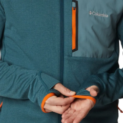 JAQUETA MASCULINA FLEECE TRIPLE CANYON FULL ZIP VERDE E LARANJA AX5416-414 COLUMBIA - loja online