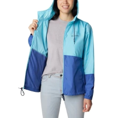 JAQUETA FEMININA FLASH FORWARD WINDBREAKER CORTA VENTO AZUL E ROXO KL3010-481 COLUMBIA na internet