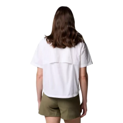 CAMISETA FEMININA MANGA CURTA DRY BREA FALLS WOVEN BRANCO AL5235-100 COLUMBIA - loja online